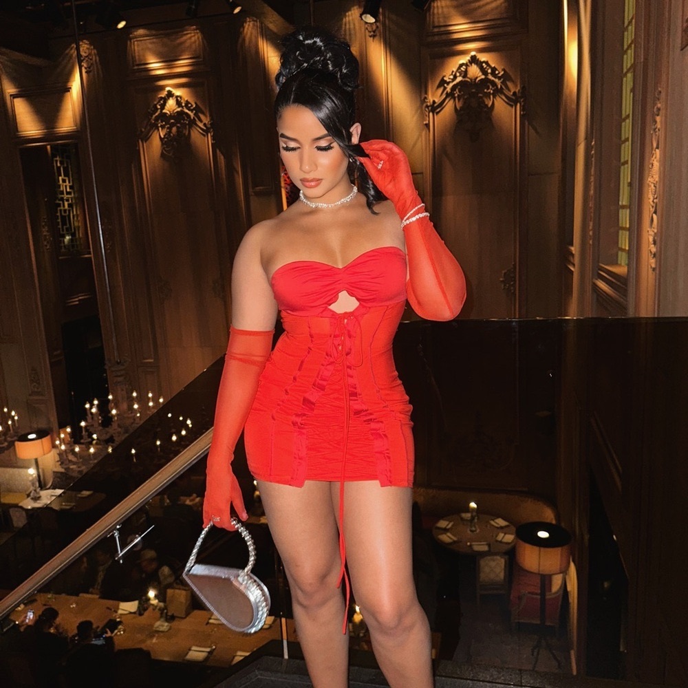 Sexy mini red dress